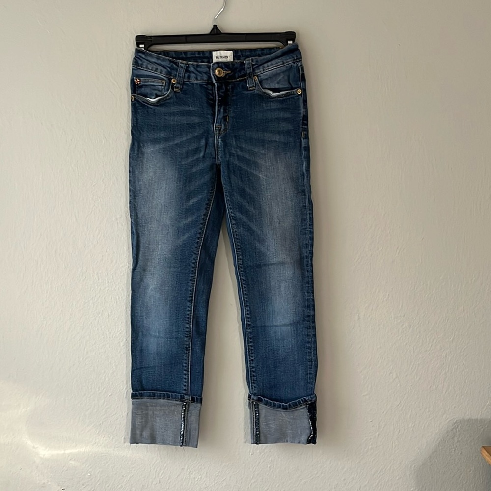 Hudson girls sz 14 cuffed crop jeans